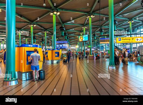 Entrance Hall Of Schiphol Airport In Amsterdam Netherlands Stock Photo