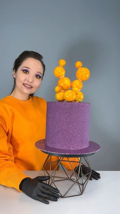 Торт с шоколадными шариками 💜🧡 - YouTube