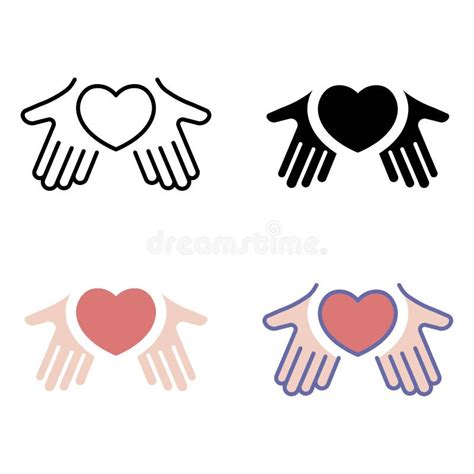 Hands Holding Heart Shape For Giving Heart Stock Vector Illustration