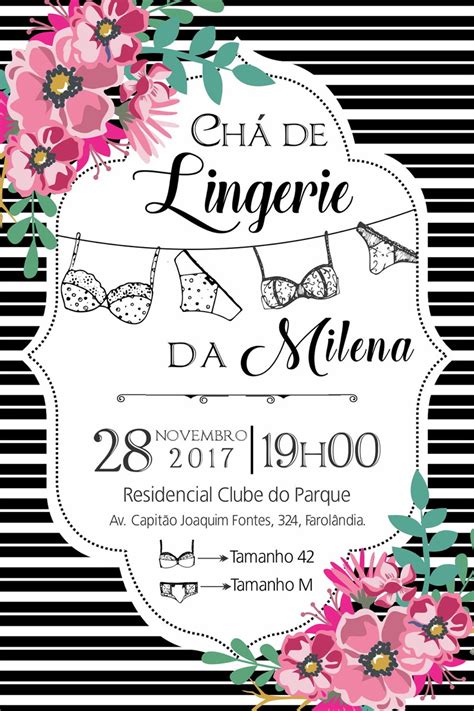 Convite Chá de Lingerie Noivado Casamento Elo