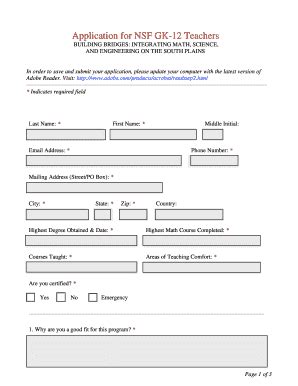 Fillable Online Depts Ttu The Gk Teacher Application Fax Email Print