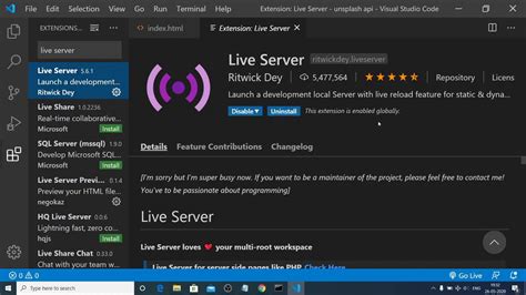 Visual Studio Code Live Server Extension To Run Code On Local