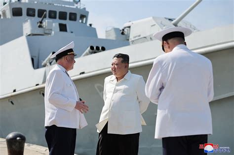 Nk Leader Visits Navy Unit Inspects Cruise Missile Test Aboard Warship