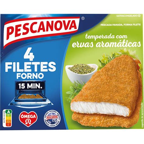 4 Filetes de Pescada Panados Forno Ervas Aromáticas embalagem 400 g