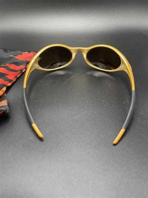 Vintage Oakley Eye Jacket Sunglasses Gold Iridium Lens Bronze Gold Flake Frames Fashionypk