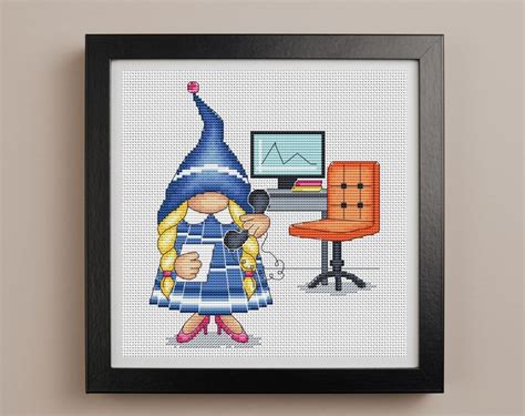 Office Gnome Cross Stitch Pattern Code Kpx Kspatternsxstitch Buy