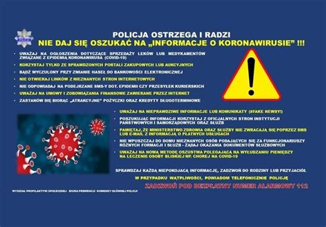 Policja Ostrzega I Radzi Nie Daj Si Oszuka Na Informacje O