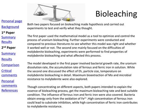 PPT - Bioleaching PowerPoint Presentation, free download - ID:2239029