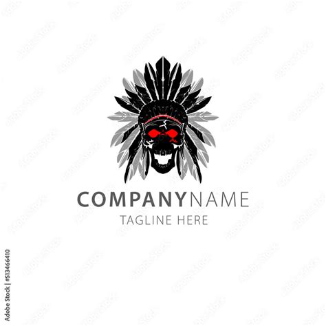 Skull Apache Indian Warrior Logo Vector Stock Vector Adobe Stock