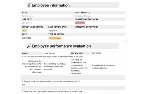 Simple Employee Annual Performance Review Template Atelier Yuwa Ciao Jp