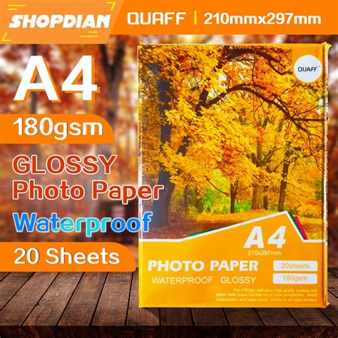 QUAFF Glossy Photo Paper A4 180GSM 20sheets Shopee Philippines