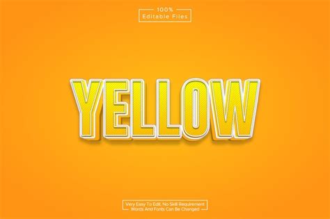 Premium Vector D Yellow Editable Text Effect