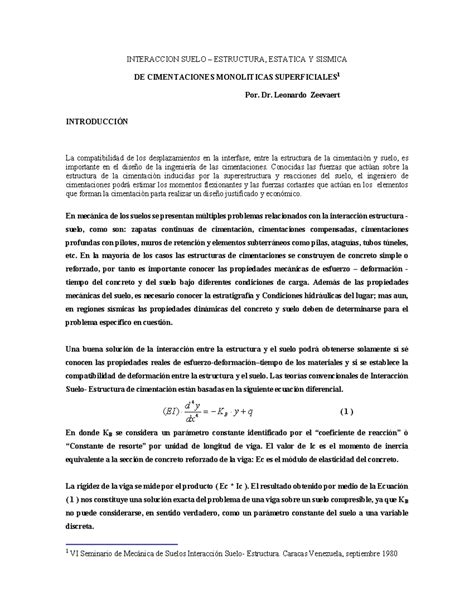 Interaccion Suelo Estructura De Cimentacion Leonardo Zeevaert 9