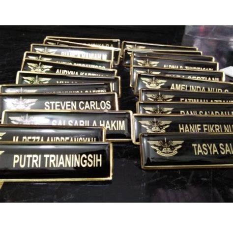 Jual Name Tag Nama Dada Bahan Kuningan Stainles Lapis Resin