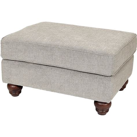 Craftmaster 797000pc Box Top Ottoman With Exposed Wood Bun Feet