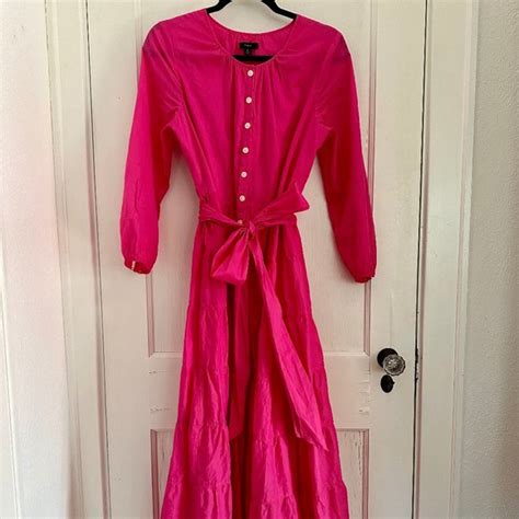 J Crew Dresses Jcrew Tiered Maxi Dress Barbie Pink Poshmark