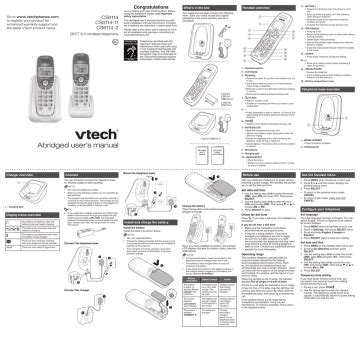 VTech CS6114 2 Abridged User Manual Manualzz