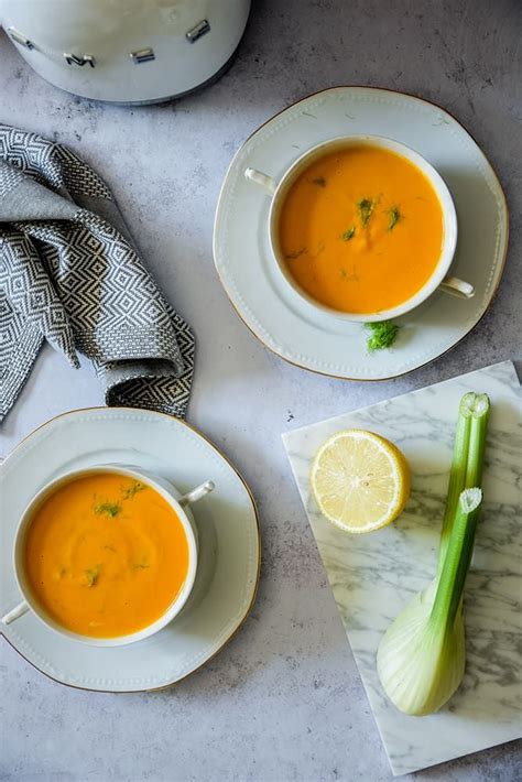 Karotten Kürbis Suppe mit Apfel Fenchel und Ingwer Kürbis ingwer