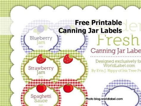 Free Printable Canning Jar Labels