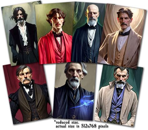 Character Portraits 300 Male Victorian Spellcasters Curadmir Press