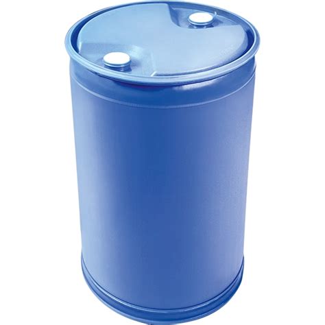 55 Gallon Blue Tight Head Plastic Drum Straight Sided UN Rated