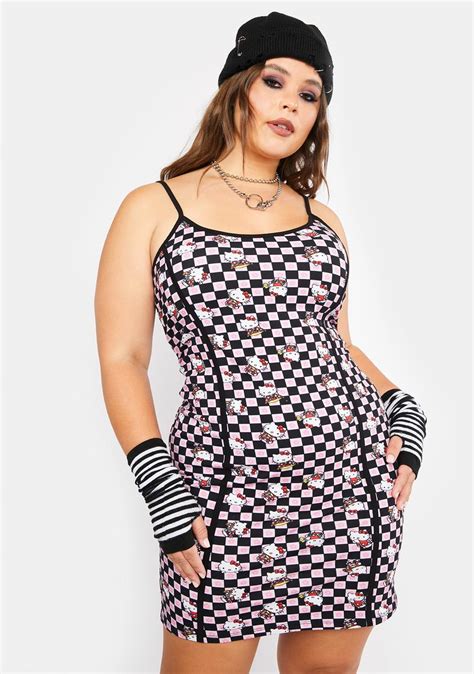 Plus Size Ngorder Hello Kitty Checkered Mini Dress Dolls Kill