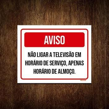 Placa Avio Não Ligar Televisão Em Horário De Serviço 18X23 Sinalizo