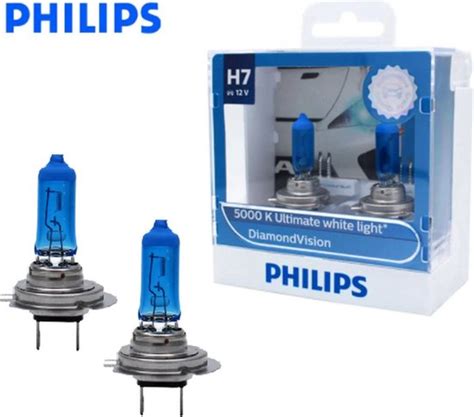 H7 55 Watt Philips Diamond Vision Lampen 12V Helder Wit Licht 5000K