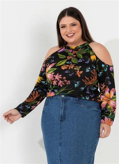 Blusa Floral Amarra O Plus Size Marguerite