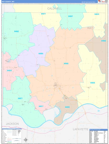 Ray County, MO Wall Map Color Cast Style by MarketMAPS - MapSales