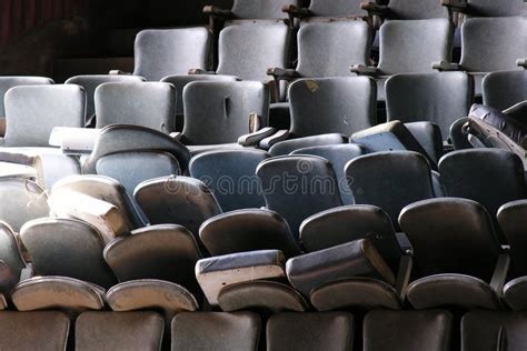 Vintage Movie Theater Seats Stock Image - Image of damaged, empty ...