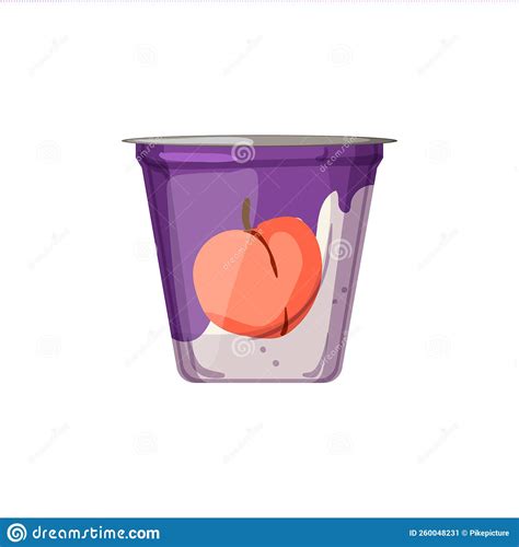 Cream Yogurt Package Cartoon Vector Illustration Stock Illustration