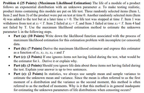 Solved Problem 4 25 Points Maximum Likelihood