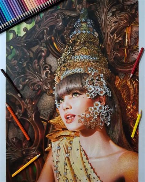 Pawai Art On Instagram Drawing Lisa Blackpink In Thai Costume Lisa