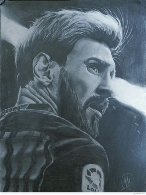 Perfect Pencil Sketch Of Lionel Messi - Desi Painters