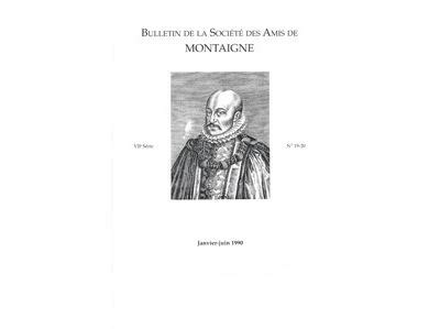 Bulletin De La Soci T Des Amis De Montaigne Vii N T