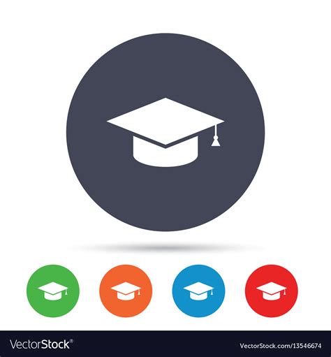 Graduation cap sign icon education symbol Vector Image