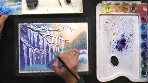 Aquarell Kurs Eisige Winter Landschafen In Aquarell Malen