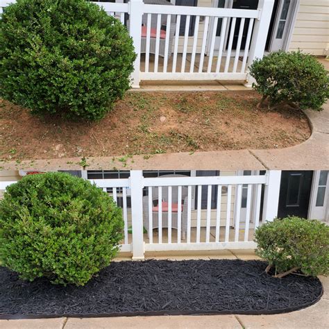 Mulch Bed Before After MaatRa Lawn Care Services