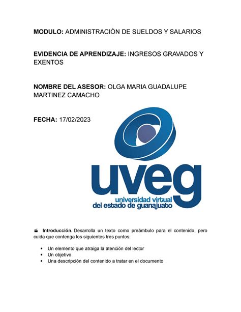 Ingresos gravados exentos MODULO ADMINISTRACIÒN DE SUELDOS Y