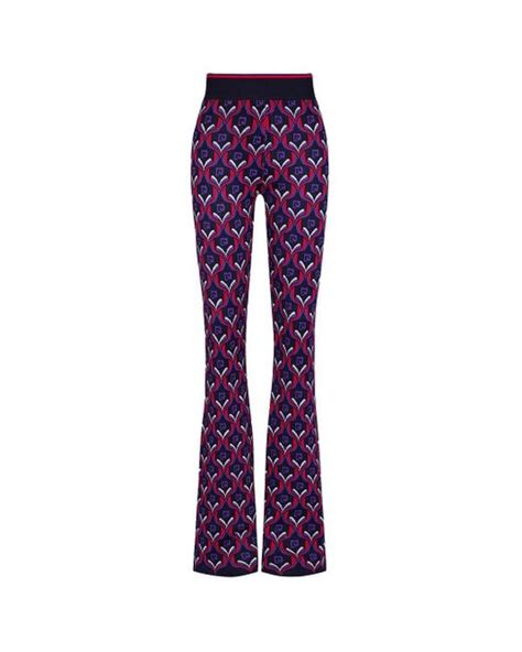 Paco Rabanne Jacquard Knit Flare Pants In Purple Lyst