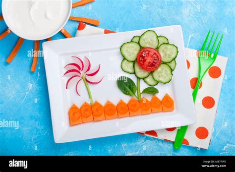 Kids Food Funny Vegetable Salad For Kids Healthy Food With Vegetables