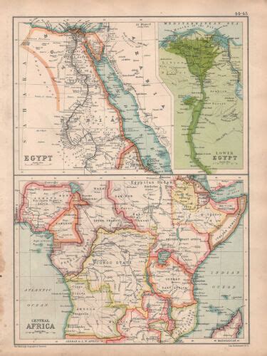 Mappa Egitto Bahari Delta Centrale Africa Congo Stato