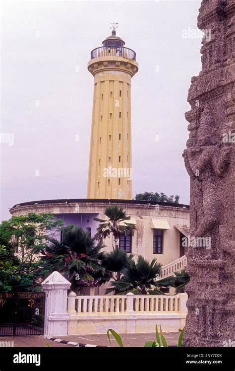 Old Light House Built In At Puducherry Pondicherry South India