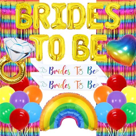 Brides To Be Lesbian Bachelorette Party Decorations Balloons Queer In