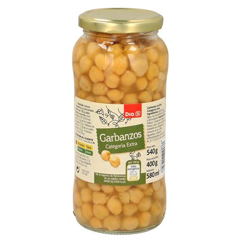 DIA Garbanzos Cocidos Extra Frasco 400 Gr GARBANZOS COCIDOS