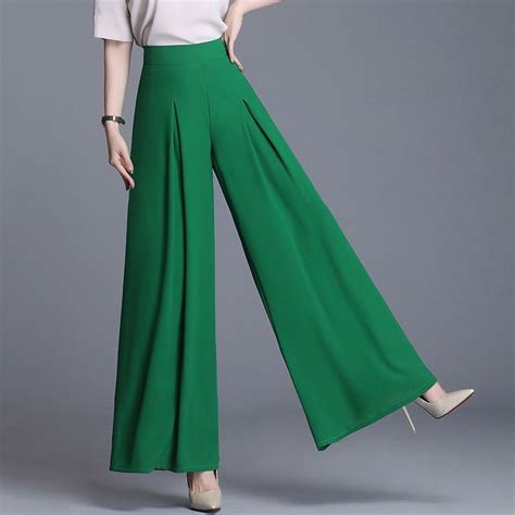 High Waist Chiffon Wide Leg Pants Women Pink 34 En 2024