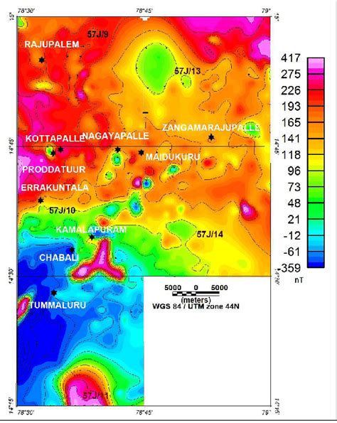 Magnetic anomaly map. Fig.6. Reduced to equator (RTE) magnetic anomaly ...