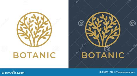 Botanical Tree Icon Nature Logo Stock Vector Illustration Of Logo