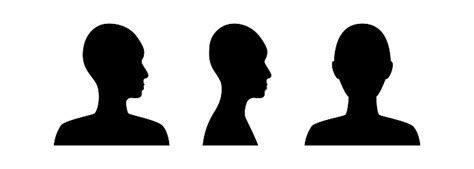 Front And Side View Silhouette Of A Head Anonymous Gender Neutral Face Avatar Stock Illustration